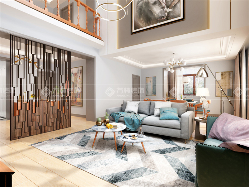 方林装饰现代风格复式房屋装修案例