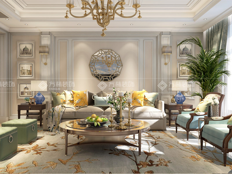 方林装饰美式轻奢风格家装案例