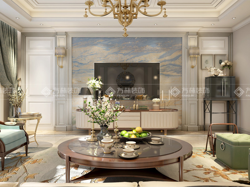 方林装饰美式轻奢风格家装案例